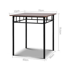 Load image into Gallery viewer, Walnut & Black Metal Table and Chairs Dining Set
