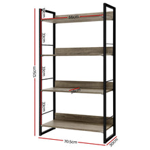 Load image into Gallery viewer, Artiss Book Shelf Display Shelves Corner Wall Wood Metal Stand Hollow Storage