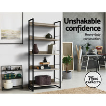 Load image into Gallery viewer, Artiss Bookshelf Wooden Display Shelves Bookcase Shelf Storage Metal Wall Black