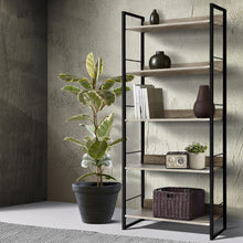 Load image into Gallery viewer, Artiss Bookshelf Wooden Display Shelves Bookcase Shelf Storage Metal Wall Black