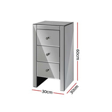 Load image into Gallery viewer, Mirrored Bedside Table - Mirrored Grey 1 PC