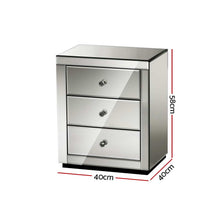 Load image into Gallery viewer, Mirrored Bedside Table - 1PC Smoky Grey