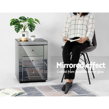Load image into Gallery viewer, Mirrored Bedside Table - 1PC Smoky Grey