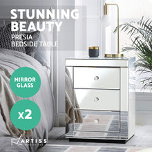 Load image into Gallery viewer, Artiss Set of 2 Bedside Tables Drawers Mirrored Side End Table Cabinet Nightstand