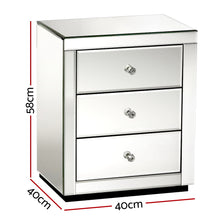 Load image into Gallery viewer, Artiss Set of 2 Bedside Tables Drawers Mirrored Side End Table Cabinet Nightstand