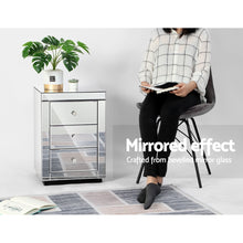 Load image into Gallery viewer, Artiss Set of 2 Bedside Tables Drawers Mirrored Side End Table Cabinet Nightstand