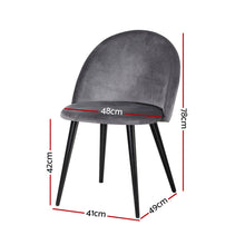Load image into Gallery viewer, Artiss Set of 2 Velvet Modern Dining Chair - Dark Grey