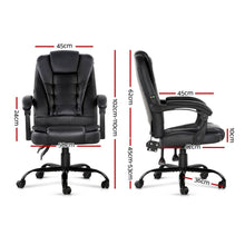 Load image into Gallery viewer, Electric Massage PU Leather Recliner Office Chairs - Black