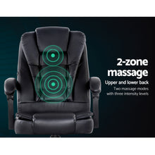 Load image into Gallery viewer, Electric Massage PU Leather Recliner Office Chairs - Black