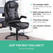 Load image into Gallery viewer, Artiss Massage Office Chair 8 Point PU Leather Office Chair - Black