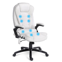 Load image into Gallery viewer, Artiss Massage Office Chair 8 Point PU Leather Office Chair - White