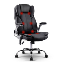 Load image into Gallery viewer, Artiss Massage Office Chair 8 Point PU Leather Office Chair - Black