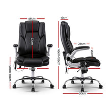 Load image into Gallery viewer, Artiss Massage Office Chair 8 Point PU Leather Office Chair - Black