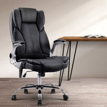 Load image into Gallery viewer, Artiss Massage Office Chair 8 Point PU Leather Office Chair - Black