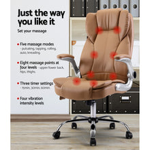 Load image into Gallery viewer, Artiss Massage Office Chair Gaming Chair Computer Desk Chair 8 Point Vibration Espresso