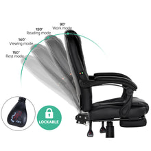 Load image into Gallery viewer, Electric Massage Recliner Office Chair with Seat Footrest - Black