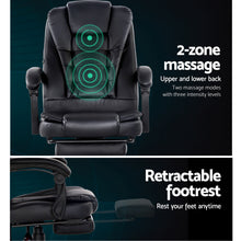 Load image into Gallery viewer, Electric Massage Recliner Office Chair with Seat Footrest - Black