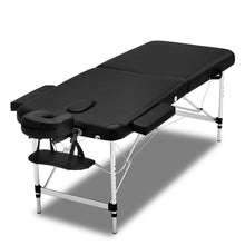 Load image into Gallery viewer, Zenses 2 Fold Portable 55cm Wide Aluminium Massage Table - Black