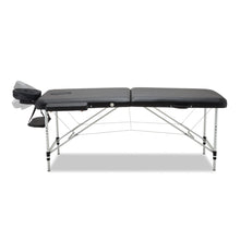Load image into Gallery viewer, Zenses 2 Fold Portable 55cm Wide Aluminium Massage Table - Black