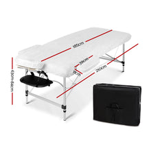 Load image into Gallery viewer, Zenses 2 Fold Portable 75cm Professional Aluminium Massage Table - Black