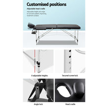 Load image into Gallery viewer, Zenses 2 Fold Portable 75cm Professional Aluminium Massage Table - Black
