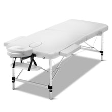 Load image into Gallery viewer, Zenses 75cm Wide Portable 2 Fold Aluminium Massage Table - White