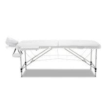 Load image into Gallery viewer, Zenses 75cm Wide Portable 2 Fold Aluminium Massage Table - White