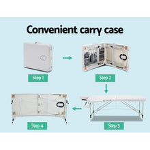 Load image into Gallery viewer, Zenses 75cm Wide Portable 2 Fold Aluminium Massage Table - White