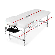 Load image into Gallery viewer, Zenses 3 Fold Portable 60cm Wide Aluminium Massage Table - Black