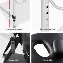 Load image into Gallery viewer, Zenses 3 Fold Portable 60cm Wide Aluminium Massage Table - Black