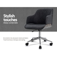 Load image into Gallery viewer, Wooden Office Computer Chair - Executive Fabric Grey