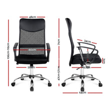 Load image into Gallery viewer, PU Leather High Back Mesh High Back Office Chair - Black