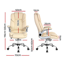 Load image into Gallery viewer, Artiss Kea Executive Office Chair Leather Beige