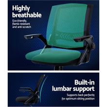 Load image into Gallery viewer, Artiss Office Chair Veer Drafting Stool Mesh Chairs Flip Up Armrest Black