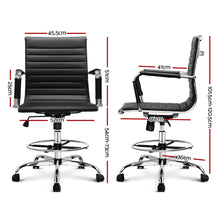 Load image into Gallery viewer, Office Chair Veer Drafting Stool Mesh Chairs Armrest Standing Desk Black