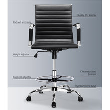 Load image into Gallery viewer, Office Chair Veer Drafting Stool Mesh Chairs Armrest Standing Desk Black