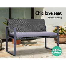 Load image into Gallery viewer, Gardeon 4PC Outdoor Furniture Patio Table Chair Black
