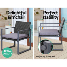 Load image into Gallery viewer, Gardeon 4PC Outdoor Furniture Patio Table Chair Black