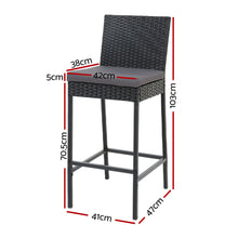 Load image into Gallery viewer, Gardeon Set of 2 Outdoor Bar Stools Dining Chairs Wicker Furniture