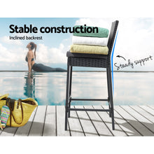 Load image into Gallery viewer, Gardeon Set of 2 Outdoor Bar Stools Dining Chairs Wicker Furniture
