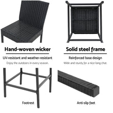Load image into Gallery viewer, Gardeon Set of 2 Outdoor Bar Stools Dining Chairs Wicker Furniture