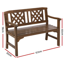 Load image into Gallery viewer, Sturdy Wooden 2 Seater Garden Bench - Natural