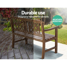 Load image into Gallery viewer, Sturdy Wooden 2 Seater Garden Bench - Natural