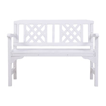 Load image into Gallery viewer, Wooden 2 Seater Garden Bench - White