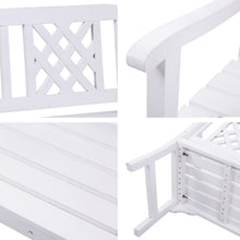 Load image into Gallery viewer, Wooden 2 Seater Garden Bench - White