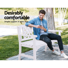 Load image into Gallery viewer, Wooden 2 Seater Garden Bench - White