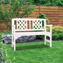 Load image into Gallery viewer, Wooden 2 Seater Garden Bench - White