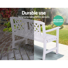 Load image into Gallery viewer, Wooden 2 Seater Garden Bench - White