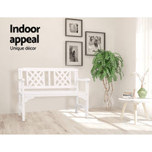 Load image into Gallery viewer, Wooden 2 Seater Garden Bench - White
