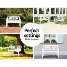 Load image into Gallery viewer, Wooden 2 Seater Garden Bench - White